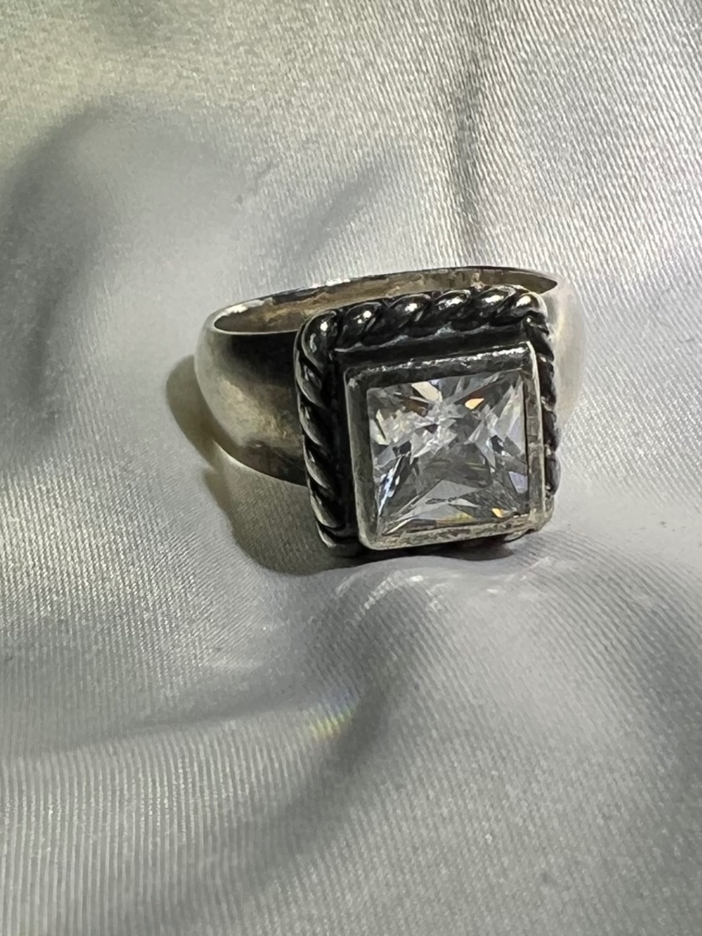 Silpada Sterling Square Cut CZ Ring